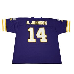 Vintage 90s Minnesota Vikings Brad Johnson #14 Logo 7 Jersey Men's Large RARE‎
